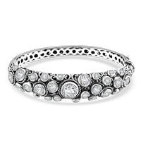 Bali Legacy Moissanite Bangle Bracelet in Sterling Silver (6.50 In) 11.25 ctw