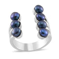 White Freshwater Pearl Open Band Ring in Silvertone (Size 10.0) - Sticky add to cart bar