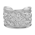 Bali Legacy Floral Carving Cuff Bracelet in Sterling Silver (7.25 In) 26.30 Grams - Sticky add to cart bar