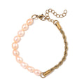 White Freshwater Pearl Bracelet in ION Plated YG Stainless Steel (7.00-9.00In) - Sticky add to cart bar