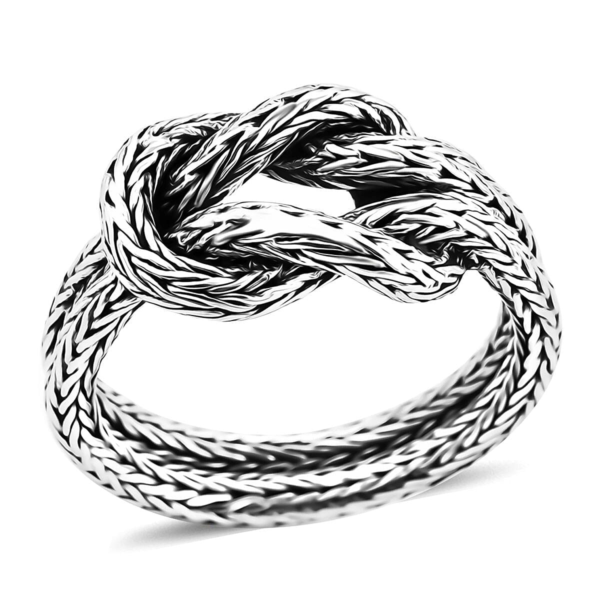 Doorbuster Bali Legacy Tulang Naga Knot Ring in Sterling Silver 6.23 Grams