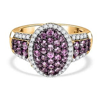 Pink Sapphire and White Zircon Ring in 18K Vermeil YG Over Sterling Silver (Size 11.5) 2.10 ctw