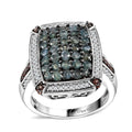 Doorbuster Premium Narsipatnam Alexandrite, White and Coffee Zircon Ring in Rhodium Over Sterling Silver (Size 10.0) 2.00 ctw - Sticky add to cart bar