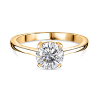 Moissanite 1.20 ctw Solitaire Ring in 14K Yellow Gold Over Sterling Silver (Size 9.0)
