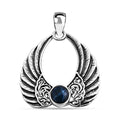 Bali Legacy Blue Star Sapphire (DF) 2.25 ctw Angel Wing Pendant without Chain in Sterling Silver - Sticky add to cart bar