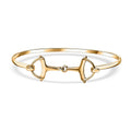 Snaffle Openable Bangle Bracelet in 18K Vermeil Yellow Gold Over Sterling Silver (7.25 In) 7.97 Grams - Sticky add to cart bar