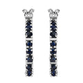 Doorbuster Karis Blue Sapphire Hoop Earrings in Platinum Bond 2.85 ctw - Sticky add to cart bar