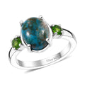 Table Mountain Shadowkite, Chrome Diopside Ring in Rhodium Over Sterling Silver (Size 10.0) 2.35 ctw - Sticky add to cart bar