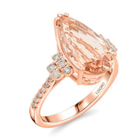 Certified & Appraised Luxoro 14K Rose Gold AAA Marropino Morganite, Diamond (G-H, I2) (0.29 cts) Ring (Size 10.0) 6.50 ctw