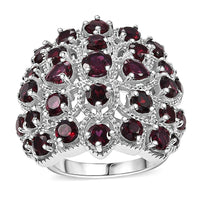Premium Anthill Garnet 4.25 ctw Ring in Rhodium Over Sterling Silver