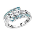 Lagoon Apatite, White Zircon 1.50 ctw  Ring in Rhodium Over Sterling Silver (Size 11.5) - Sticky add to cart bar