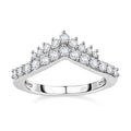 Moissanite 0.54 ctw Ring in Platinum Over Sterling Silver (Size 11.5) - Sticky add to cart bar