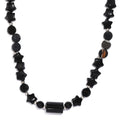 Black Agate and Glass 151.10 ctw Necklace 20 Inches in Platinum Bond - Sticky add to cart bar