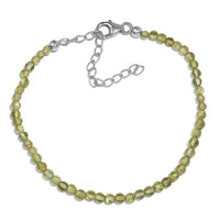 Peridot Beaded 17.90 ctw Bracelet in Stainless Stee (7.25 In) with Extender 2 Inch
