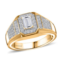 Luxuriant Lab Grown Diamond 1.50 ctw Ring in 18K Vermeil Yellow Gold Over Sterling Silver (Size 10.0)