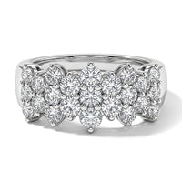 Luxuriant Lab Grown Diamond G-H SI 1.00 ctw Cluster Ring in Rhodium Over Sterling Silver (Size 10.0)