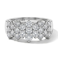 Luxuriant Lab Grown Diamond G-H SI 1.00 ctw Cluster Ring in Rhodium Over Sterling Silver (Size 10.0)