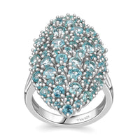 Madagascar Lagoon Apatite 3.60 ctw Ring in Rhodium Over Sterling Silver (Size 10.0)