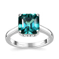 Certified & Appraised Rhapsody Asscher Cut AAAA Pirineu Lagoon Tourmaline 3.10 ctw Solitaire Ring in 950 Platinum (Size 6.0) 5 Grams - Sticky add to cart bar