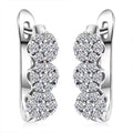 Luxuriant Lab Grown Diamond G-H SI 1.00 ctw Triple Flower Hoop Earrings in Rhodium Over Sterling Silver - Sticky add to cart bar