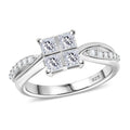 Moissanite 0.84 ctw Ring in Rhodium Sterling Silver (Size 10.0) - Sticky add to cart bar