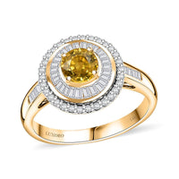 Certified & Appraised Luxoro 14K Yellow Gold AAA Orange Sapphire, Diamond (I2) (0.69 cts) Ring (Size 8.0) (5.27 g) 2.00 ctw