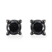 D'Joy Black Diamond 0.50 ctw Stud Earrings in Rhodium Over Sterling Silver