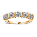 Moissanite 4 Stone Ring in 18K Vermeil YG Over Sterling Silver (Size 10.0) 1.25 ctw - Sticky add to cart bar