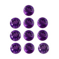 AA African Amethyst Set of 10 (Rnd 5 mm) 4.67 ctw Loose Gemstone - Sticky add to cart bar
