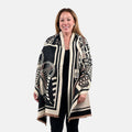 Instyle Black Abstract Scarf - One Size Fits Most - Sticky add to cart bar