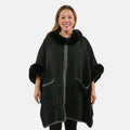 Instyle Black Faux Fur Ruana with Pockets - One Size Fits Most - Sticky add to cart bar