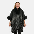 Instyle Black Checkered Faux Fur Ruana - One Size Fits Most - Sticky add to cart bar