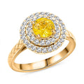 Certified & Appraised Luxoro 14K Yellow Gold AAA Madagascar Yellow Sapphire, Diamond (G-H, I2) (0.45 cts) Ring (Size 10.0) (4.90 g) 1.50 ctw - Sticky add to cart bar