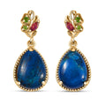 Karis Table Mountain Shadowkite and Multi Gemstone 11.70 ctw Floral Earrings in 18K YG Plated - Sticky add to cart bar