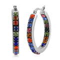 Multi Color Austrian Crystal Stainless Steel Earrings - Sticky add to cart bar