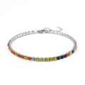 Multi Color Austrian Crystal Bracelet in Stainless Steel (7.50 In) 0.05 ctw - Sticky add to cart bar