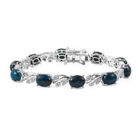 Karis Table Mountain Shadowkite, White Zircon Leaves Bracelet in Platinum Bond (6.50 In) (Del. in 10-12 Days) 7.65 ctw