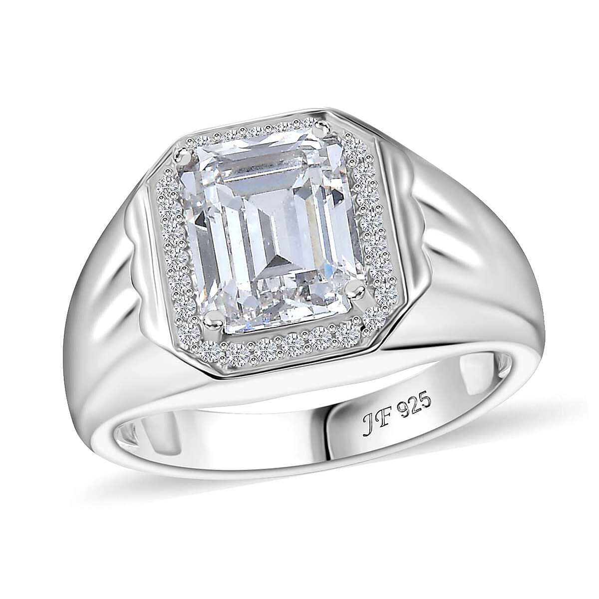 J Francis Embellished with Zirconia by Swarovski Men's Ring in Rhodium Over Sterling Silver (Size 10.0) 6.85 ctw