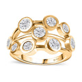 J Francis Embellished with Zirconia by Swarovski 3.15 ctw Bubbles Ring in 18K Vermeil Yellow Gold Sterling Silver (Size 10.0) - Sticky add to cart bar