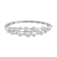 J Francis Embellished with Zirconia by Swarovski 8.70 ctw Bubbles Bangle Bracelet in 18K Vermeil Yellow Gold Over Sterling Silver (7.25 In)