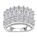 J Francis Embellished with Zirconia by Swarovski 8.50 ctw Ring in Rhodium Over Sterling Silver (Size 8.0) - Sticky add to cart bar