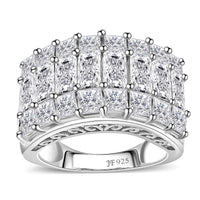 J Francis Embellished with Zirconia by Swarovski 8.50 ctw Ring in Rhodium Over Sterling Silver (Size 8.0)