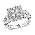 J Francis Embellished with Zirconia by Swarovski Ring in Rhodium Over Sterling Silver (Size 10.0) 3.80 ctw - Sticky add to cart bar
