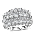 J Francis Embellished with Zirconia by Swarovski Ring in Rhodium Over Sterling Silver (Size 10.0) 3.85 ctw - Sticky add to cart bar