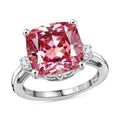 J Francis Embellished with Fancy Pink and White Zirconia by Swarovski Ring in Rhodium Over Sterling Silver (Size 10.0) 15.15 ctw - Sticky add to cart bar