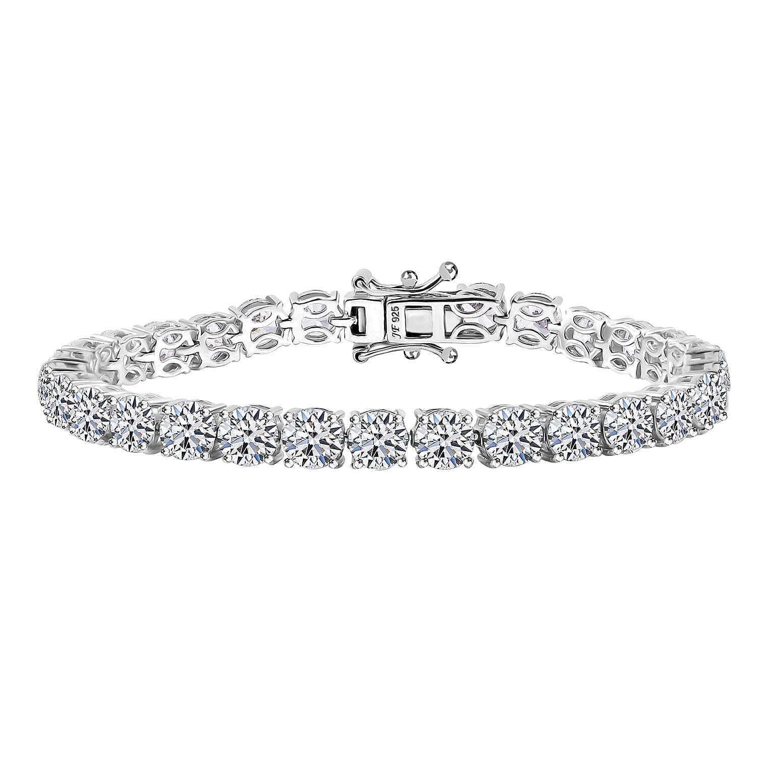 Epic Deal J Francis Embellished with Zirconia by Swarovski Bracelet in Rhodium Over Sterling Silver (8.00 In) 35.00 ctw