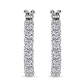 J Francis Embellished with Zirconia by Swarovski 25.50 ctw Hoop Earrings in Rhodium Over Sterling Silver - Sticky add to cart bar