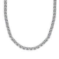 J Francis Embellished with Zirconia by Swarovski 74 ctw Tennis Necklace 18 Inches in Rhodium Over Sterling Silver
