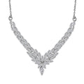 J Francis Embellished with Zirconia by Swarovski 10.60 ctw Chevron Necklace in Rhodium Over Sterling Silver 18 Inches - Sticky add to cart bar