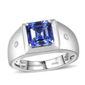 Doorbuster Rhapsody AAAA Tanzanite and E-F VS2 Diamond 2.90 ctw Men's Ring in 950 Platinum (Size 9.0) 11.50 Grams - Sticky add to cart bar